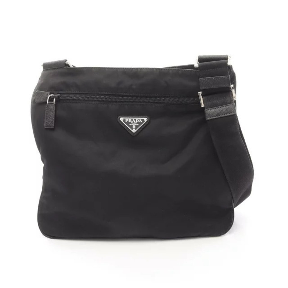 Prada Shoulder Bag Saffiano Leather Black